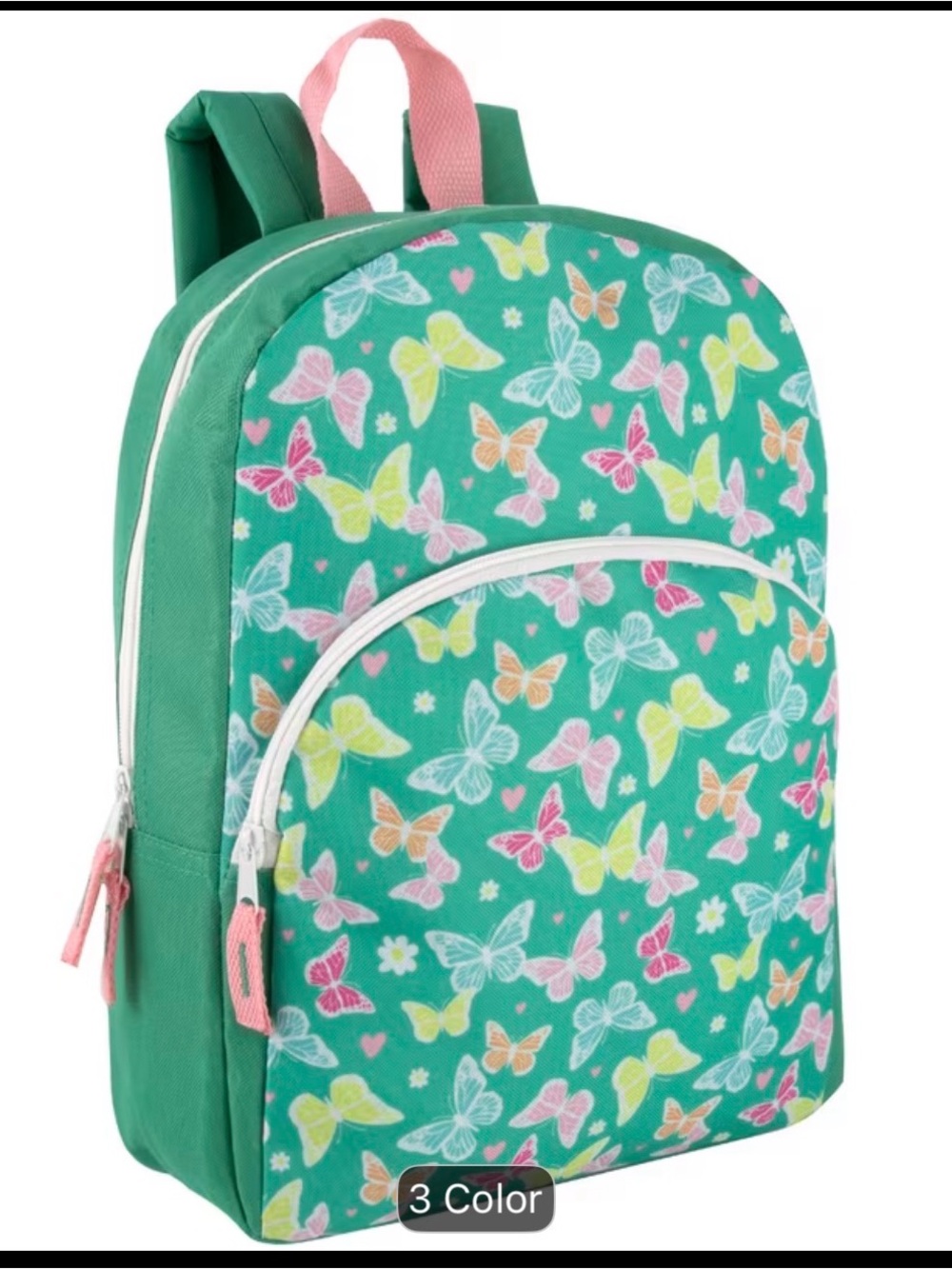 Kids Butterfly Print Green Backpack - Unbranded